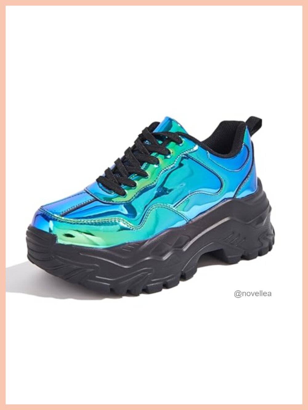Platform Chunky Sneakers Mesh KPU Comfortable Lace Up Walking Shoes